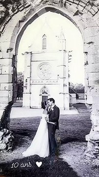 Photo inédite du mariage de Faustine Bollaert et Maxime Chattam. Ils se sont mariés en septembre 2012.