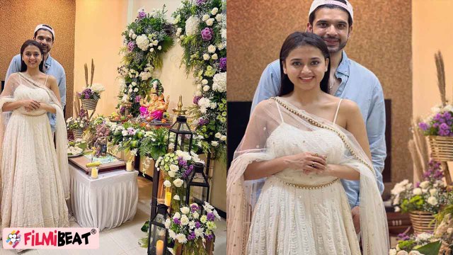 Tejasswi Prakash ने Karan Kundra के घर मनाया Ganpati Festival, खूबसूरत look हुआ viral! *TV FilmiBeat
