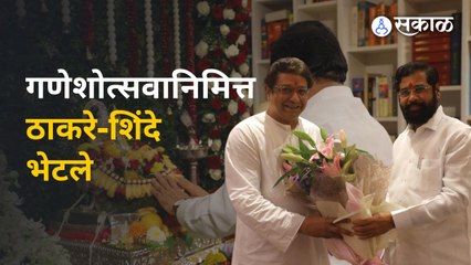 Eknath Shinde यांनी Raj Thackeray यांच्या घरच्या बाप्पाचं दर्शन घेतलं | Ganeshotsav 2022