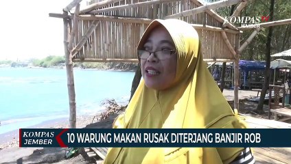 10 Warung Makan di Pantai Cemara Rusak Diterjang Banjir Rob
