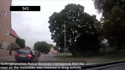 Watch moment drug dealer goes head first over handlebars on police chase