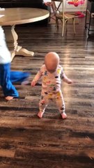 Baby breaks out some impressive dance moves
