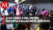 Usuarios de la línea 3 del metro son afectados por fallas en el servicio