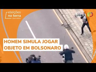 Bolsonaro se esquiva após homem simular jogar objeto contra ele em 'motociata'
