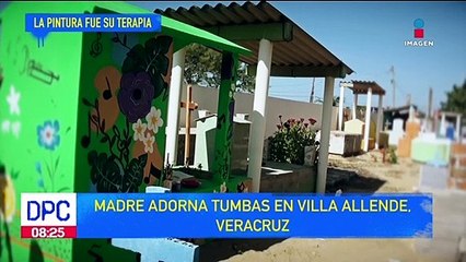 La pintura fue su terapia, madre adorna tumbas en Villa Allende, Veracruz