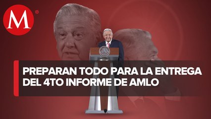 Inician los preparativos en el Zócalo de la CdMx para el 4.º informe presidencial