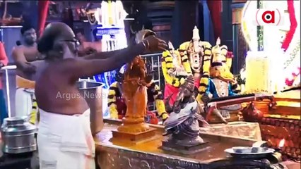 Elephant blessing devotees at Puducherry temple on the occasion of Ganesh Chaturthi