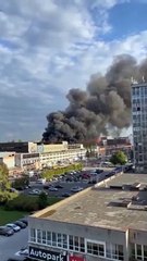Львов, пожар на территории автобусного завода | Львів, пожежа на території автобусного заводу