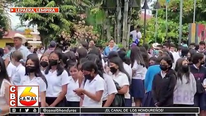 Se realizan actos cívicos en el Día de La Bandera en Lepaera, Lempira