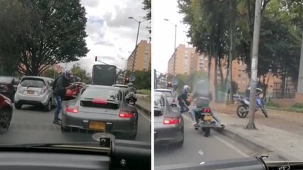 Video: Nuevo caso de fleteo en Bogotá al conductor de un carro de alta gama