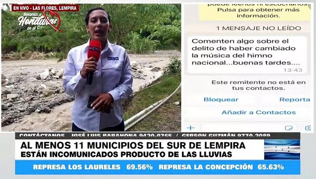 #HCHLempira | Incomunicados diversos municipios del sur debido a lluvias