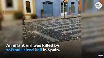 Violent hail storm kills infant girl in Spain