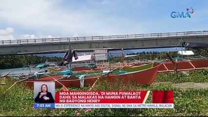 Mga mangingisda, 'di muna pumalaot dahil sa malakas na hangin at banta ng Bagyong Henry | UB