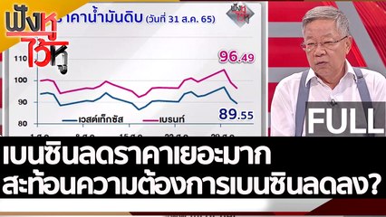 (คลิปเต็ม) เบนซินลดราคาเยอะมาก สะท้อนความต้องการเบนซินลดลง?  | ฟังหูไว้หู (1 ก.ย. 65)