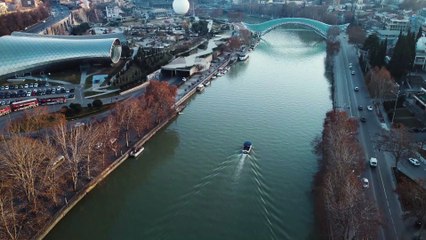 Aerial View of a Motor Boat