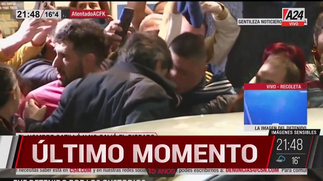 Argentine - Regardez cet homme qui pointé cette nuit une arme à feu en direction de la vice-présidente Cristina Kirchner en direct à la télé