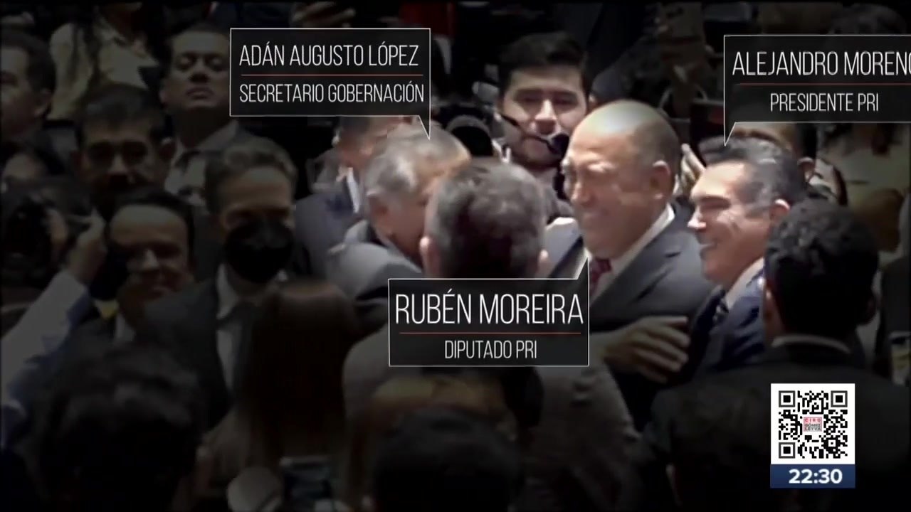 Así se saludaron Adán Augusto y Alito Moreno durante la entrega del Cuarto Informe de Gobierno
