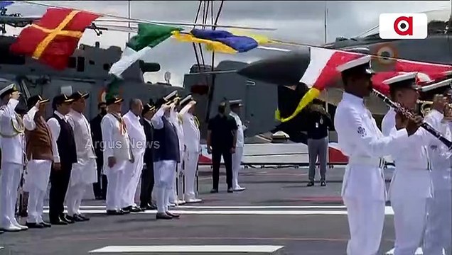 INS Vikrant | Hoisting of the new Naval Ensign 'Nishaan' in the presence of PM Modi