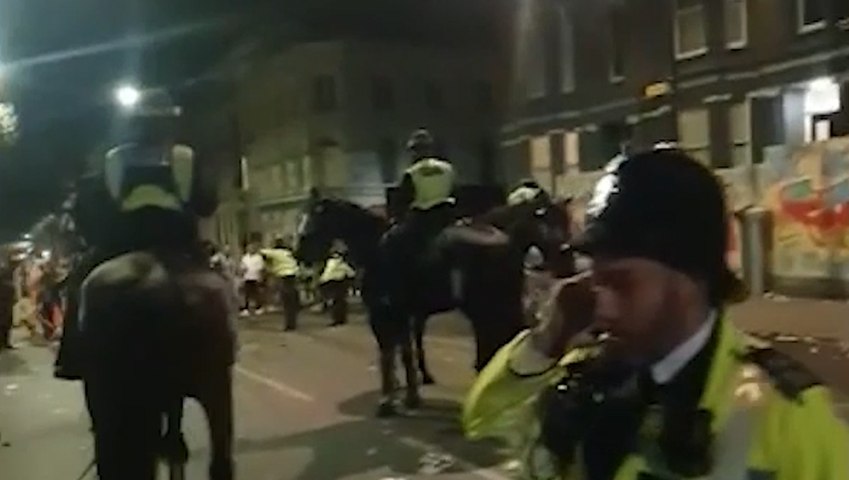 Moment police horses collapses and dies "suddenly" at Notting Hill Carnival