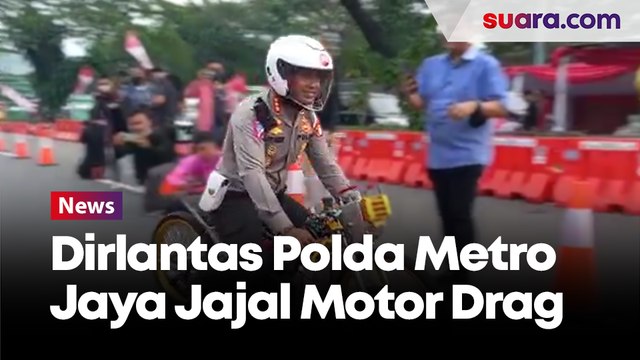 Dirlantas Polda Metro Jaya Kombes Pol Latif Usman Jajal Motor Drag di Arena Street Race Kemayoran