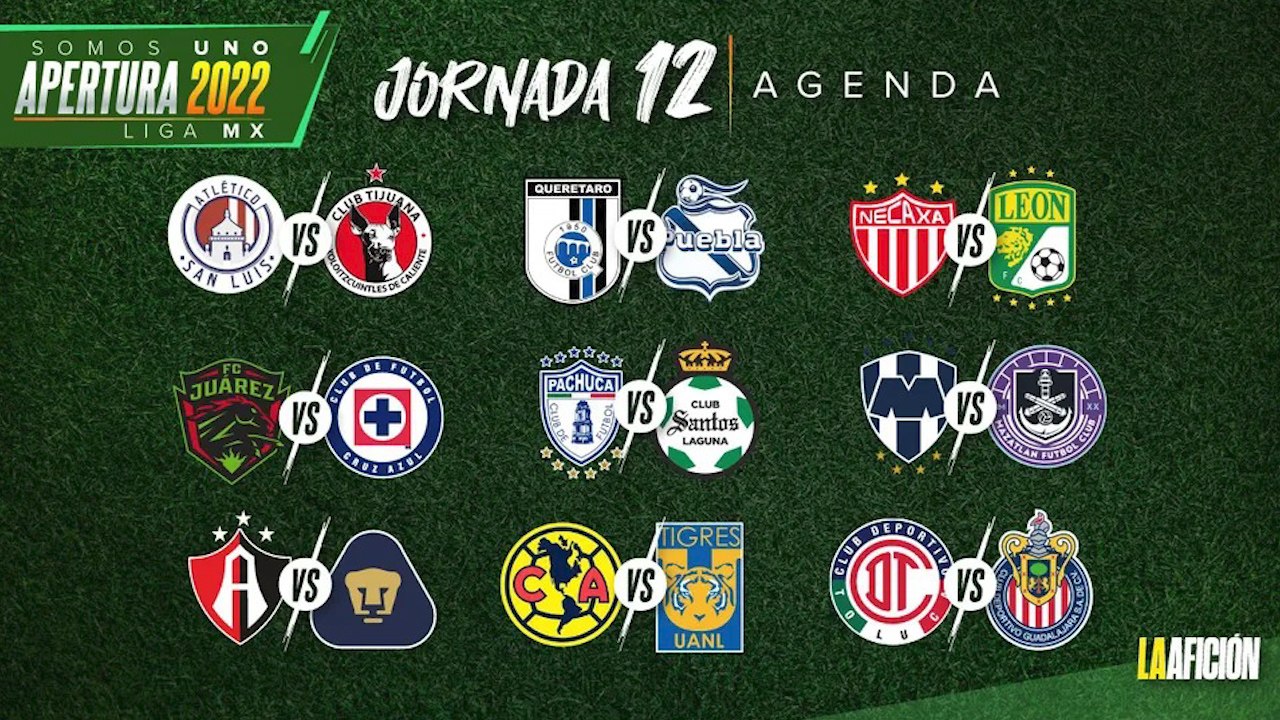 Fechas y horarios de la jornada 12 del Apertura 2022 de la Liga MX ...