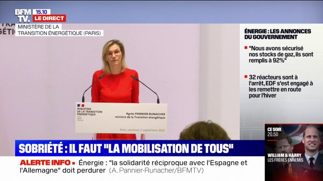 Agnès Pannier-Runacher sur l'énergie: C'est grâce à la sobriété et à la solidarité européenne que nous pourrons éviter des mesures contraignantes