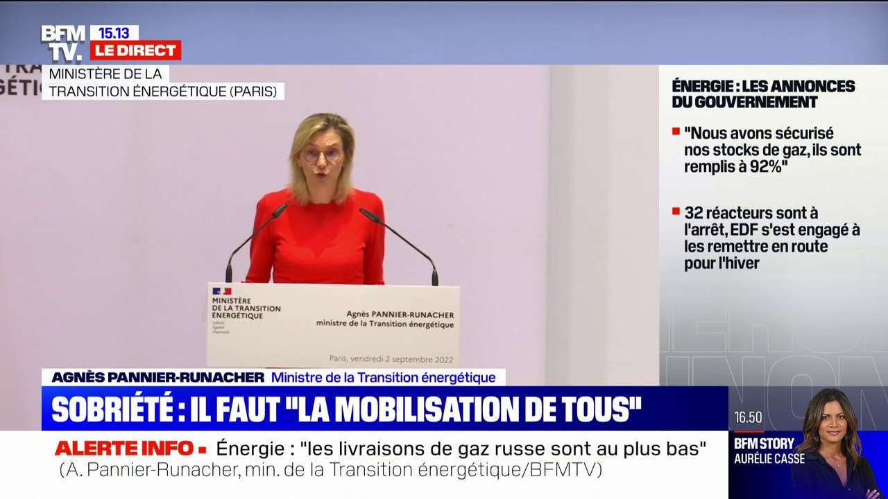 Agnès Pannier-Runacher: "Les leviers de sobriété qui sont à notre main doivent nous permettre d'éviter des mesures contraignantes"