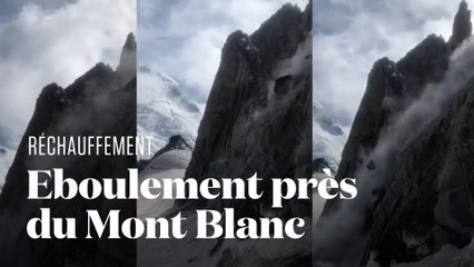 Eboulement spectaculaire sur le massif du Mont Blanc