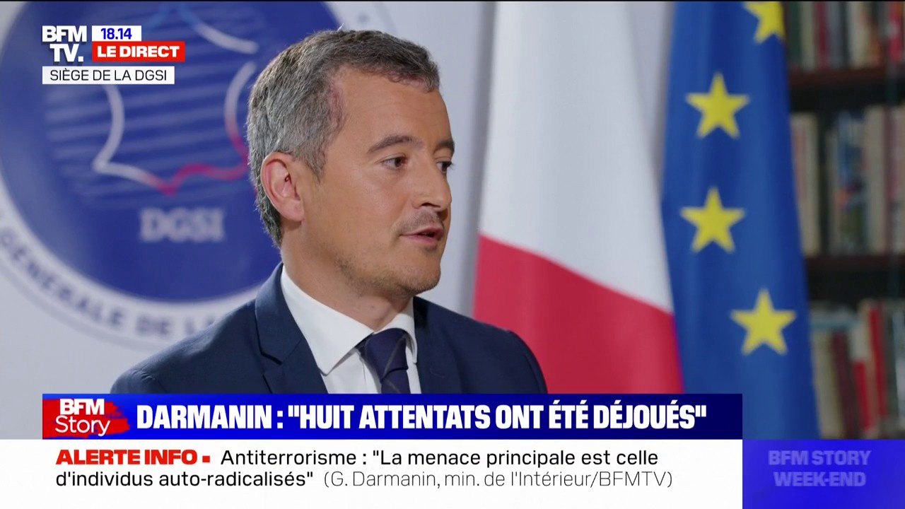 Gérald Darmanin: "300 personnes sont sorties de prison ces dernières années en lien direct avec un projet terroriste (...) elles sont toutes surveillées"