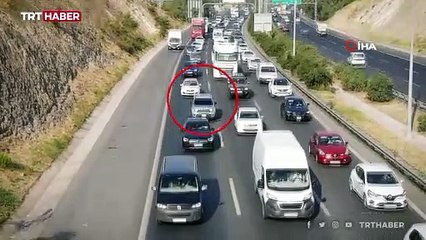Emniyet şeridini işgal edenler dronla yakalandı