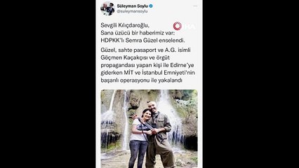 İçişleri Bakanı Soylu: 'HDPKK'lı Semra Güzel yakalandı'