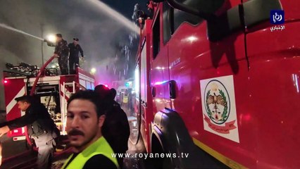 حريق مستودع مفروشات في وسط البلد بعمان