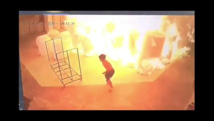 Worker wanted to see if foam was flammable