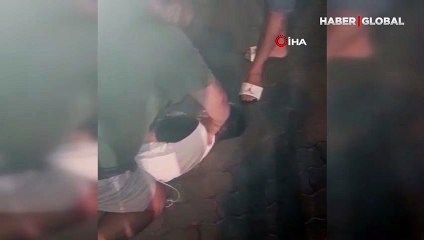 Şehir merkezine düzensiz göçmen bırakan şoförü mahalleli yakaladı