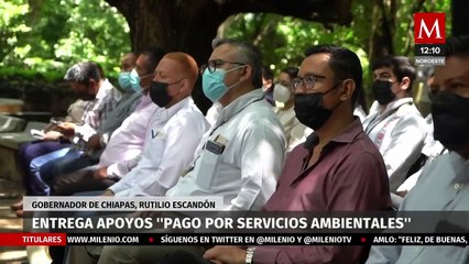Rutilio Escandón entrega apoyos del programa "pago por servicio ambientales"