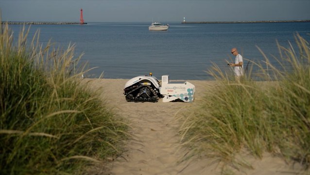 Beach cleaning drones have arrived at the Great Lakes