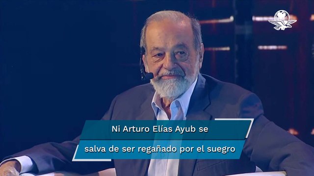 Carlos Slim regaña a su yerno Arturo Elías Ayub en plena conferencia