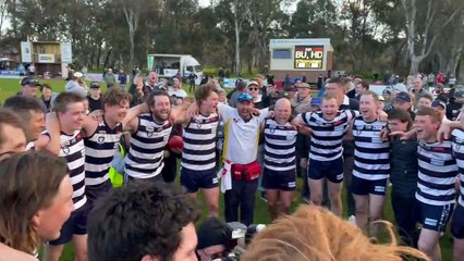 LBU celebrates after winning the 2022 HDFNL premiership.