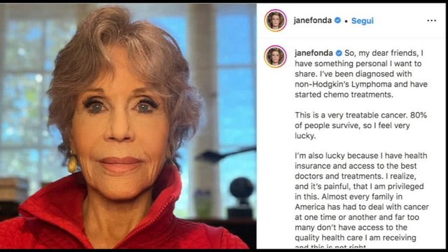 Jane Fonda: ho un linfoma non-Hodgkin e sono una privilegiata
