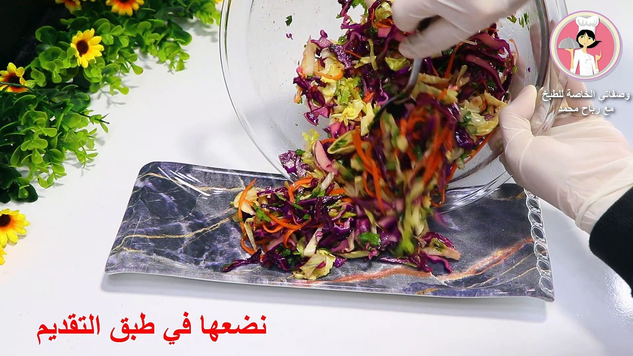 5 أنواع من السلطات الباردة مقبلات لذيذة سلطة لبن بخيار سلطة ذرة سلطة ملفوف فتة مقالي وخضار وخبز مقلي