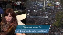 Argentinos abarrotan las calles en apoyo a  Cristina Kirchner