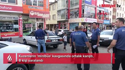 15 gün sonra yine aynı olay! Kuzenlerin 'minibüs' kavgasında ortalık karıştı