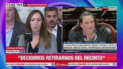 Juntos por el Cambio votó y se retiró del recinto