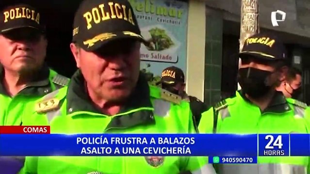 Comas: policía frustra asalto en cevichería y captura a cinco delincuentes