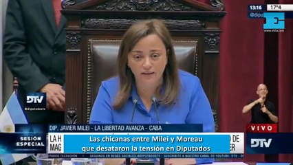 las chicanas entre Milei y Moreau que desataron la tensión en Diputados