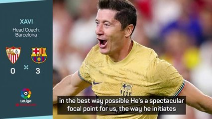 Xavi thrilled with Lewandowski's all round show in Sevilla win