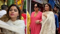 Shamita Shetty Mother Sunanda Shetty Ganpati Lalbaugcha Darshan Video, सिंदूर लगाकर.. |Entertainment