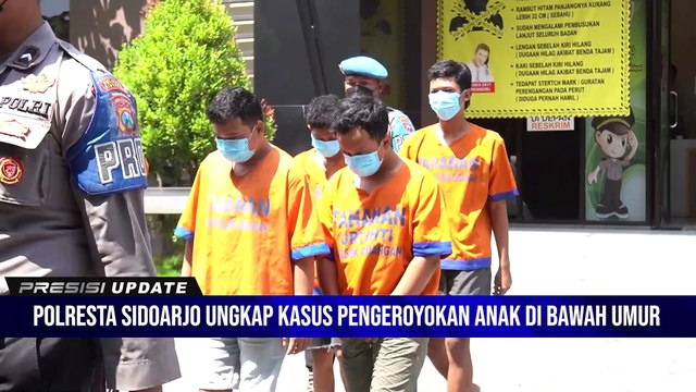 SATRESKRIM POLRESTA SIDOARJO UNGKAP KASUS PENGEROYOKAN ANAK DI BAWAH UMUR HINGGA MENINGGAL DENGAN MENANGKAP 5 TERSANGKA