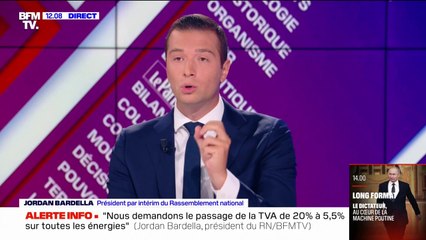 Pouvoir d'achat: Jordan Bardella (RN) demande l'exemption de TVA pour "un panier de 100 produits de première nécessité"