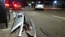 Condutor 'destrói' Peugeot 307 em caçamba de entulhos na Rua Cuiabá